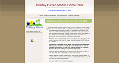 Desktop Screenshot of holidayhavenmobilehomepark.com